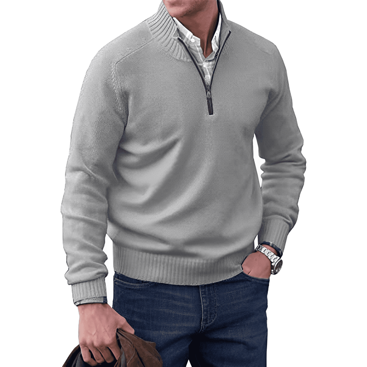 Nicolas™ | Eleganter Pullover mit Reißverschluss