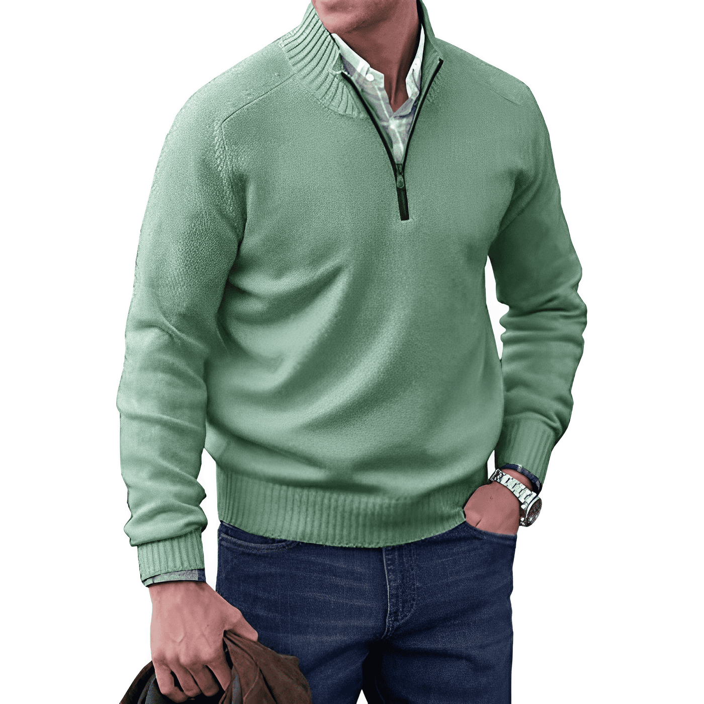 Nicolas™ | Eleganter Pullover mit Reißverschluss